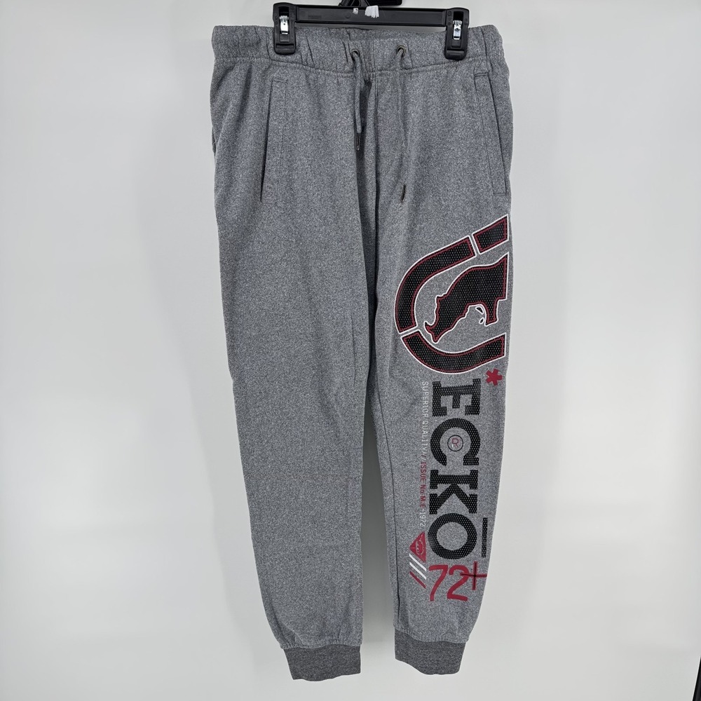 Ecko Unltd Joggers Small Grey Y2K Streetwear Baggy Logo Cyber 90s Spellout VTG